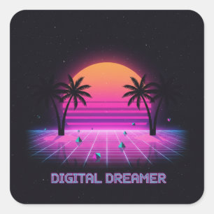 Digitale Dromer Holografische Stijl Vinyl Sticker