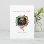 Digitale Echografie Christmas Boy Bundel Feestdagenkaart (Staand voorkant)