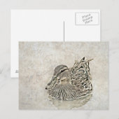 Digitale Eend Kunst Briefkaart (Voorkant / Achterkant)