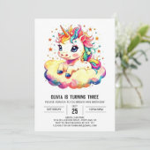 Digitale Eenhoorn Verjaardag Delight Kaart (Staand voorkant)