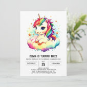 Digitale Eenhoorn Verjaardag Delight Kaart (Staand voorkant)