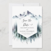 Digitale Eenvoudige Berg Wedding Save The Date (Voorkant)