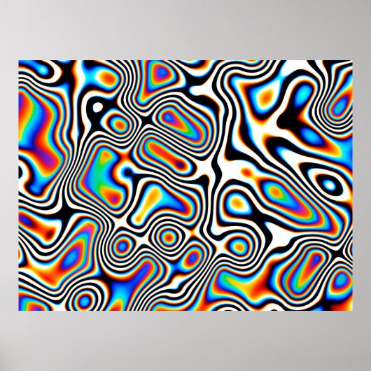 Digitale effecten. Levendige abstracte achtergrond Poster (Voorkant)