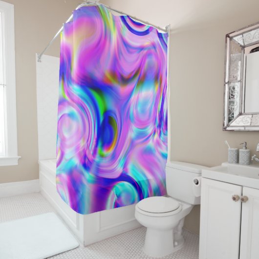 Digitale effecten: veelkleurig abstract patroon. douchegordijn (In situ)