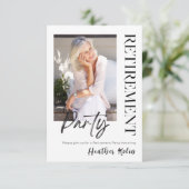 Digitale Elegante 2 foto Pensioenpartij Kaarten (Staand voorkant)