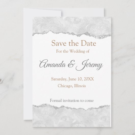Digitale Elegante Bewaar de Datum Save The Date (Voorkant)