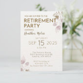 Digitale Elegante Bloemen Pensioen Party Kaarten (Staand voorkant)