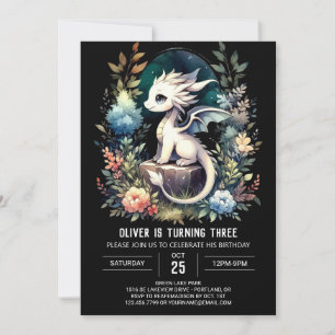 Digitale Elegante Draak Verjaardag Kaart