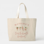 Digitale elegante moderne waterverf drink bachelor grote tote bag (Achterkant)