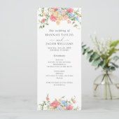 Digitale Elegante Wildflower Wedding Programma (Staand voorkant)
