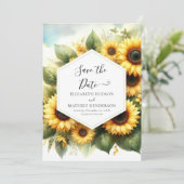 Digitale Elegante Zonnebloem bruiloft Save The Date (Staand voorkant)