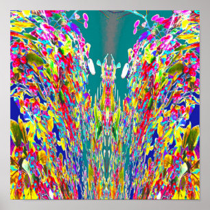 Digitale energiestroom voor kristalbloem Reiki Mas Poster