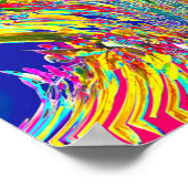 Digitale energiestroom voor kristalvormig ontwerp  poster (Hoek)