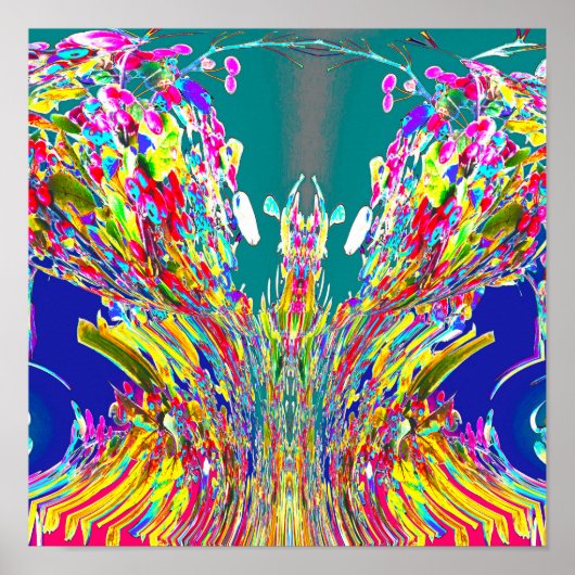 Digitale energiestroom voor kristalvormig ontwerp  poster (Voorkant)