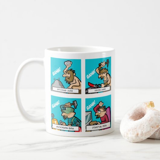 Digitale Evolutie 2 Koffiemok (Met donut)