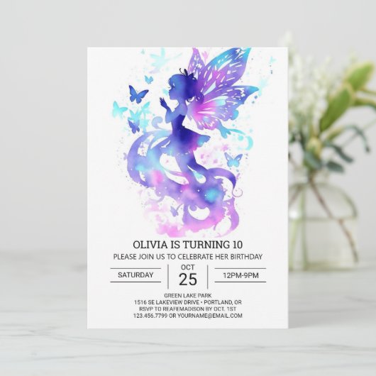 Digitale Fairy Garden Verjaardagsmagie Kaart (Staand voorkant)