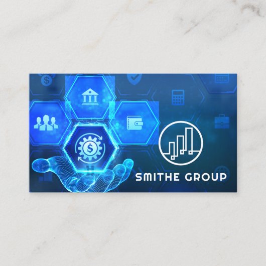 Digitale financiële achtergrond visitekaartje (Voorkant)