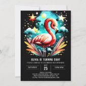 Digitale Flamingo Boho Verjaardag Kaart (Voorkant)