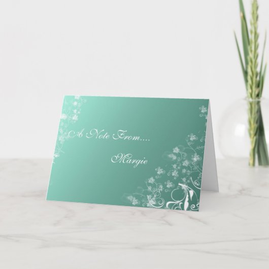 Digitale Floral Draal Ontworpen Notitiekaarten (Voorkant)