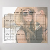 Digitale foto bruiloft budget planner poster (Voorkant)