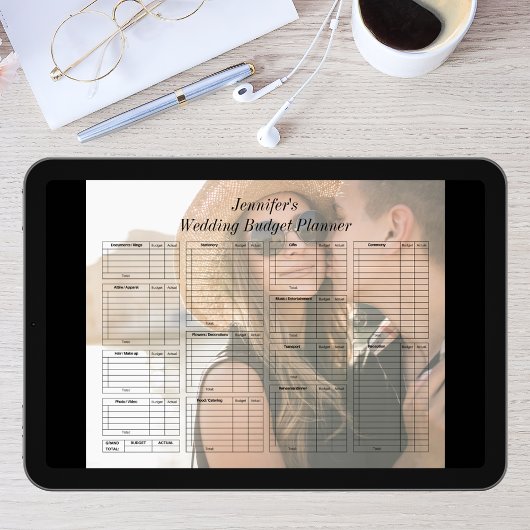 digitale foto trouwbudget planner   poster
