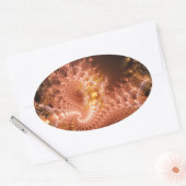 Digitale fractale illustratie met rimpeleffect ovale sticker (Envelop)