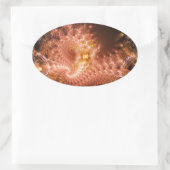 Digitale fractale illustratie met rimpeleffect ovale sticker (Tas)