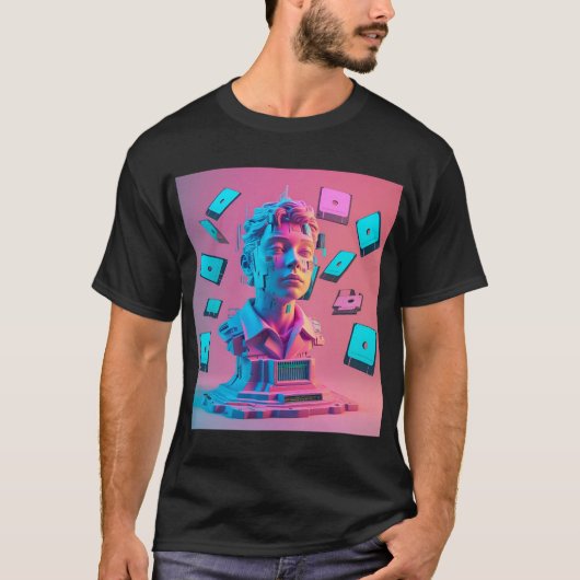 Digitale fragmentatie portret t-shirt (Voorkant)