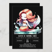 Digitale Fun Zeemeermin Verjaardag Kaart (Voorkant / Achterkant)