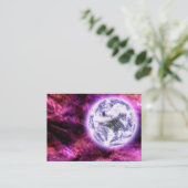 Digitale Galaxy Alien Planet In Ruimte Roze Nebula Visitekaartje (Staand voorkant)