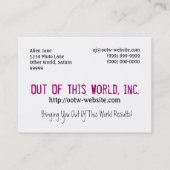 Digitale Galaxy Alien Planet In Ruimte Roze Nebula Visitekaartje (Achterkant)