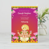 Digitale Ganesh-uitnodigingen Ganpati nodigt Ganes Kaart (Staand voorkant)