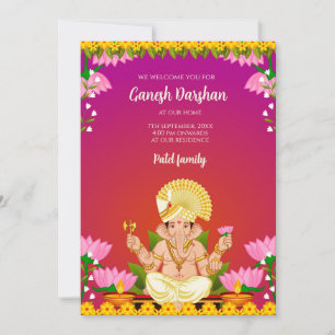 Digitale Ganesh uitnodigingen Ganpati uitnodiginge