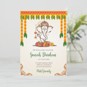 Digitale Ganpati uitnodigingen Ganesh Darshan kaar (Staand voorkant)