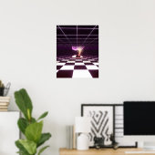 Digitale Geboorte [synthwave esthetiek] Poster (Thuiskantoor)