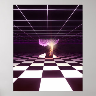 Digitale Geboorte [synthwave esthetiek] Poster