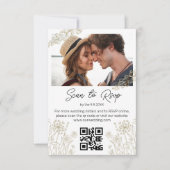 Digitale & gedrukte botanische QR-code foto RSVP Kaart (Voorkant)