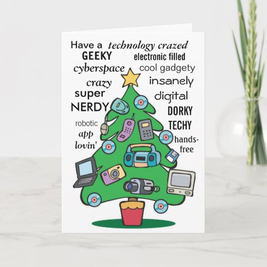 digitale geeky kerst feestdagen kaart (Voorkant)