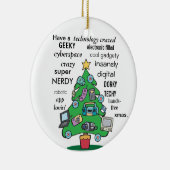 digitale geeky kerst met gekke technologie keramisch ornament (Rechts)