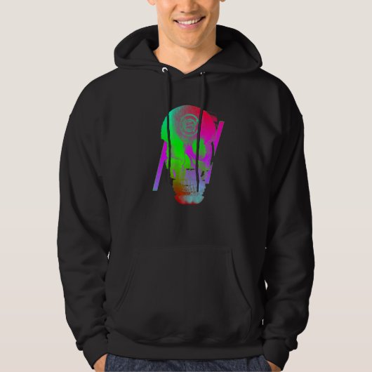 Digitale Geest Schedel Storing Hoodie (Voorkant)