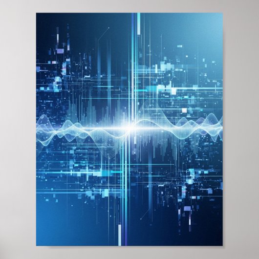 Digitale gegevensstroom - Tech Wall Art Poster (Voorkant)