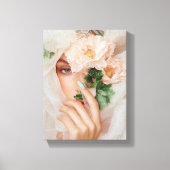 Digitale Gezichtskunst - Futuristisch Abstract Por Canvas Afdruk (Voorkant)