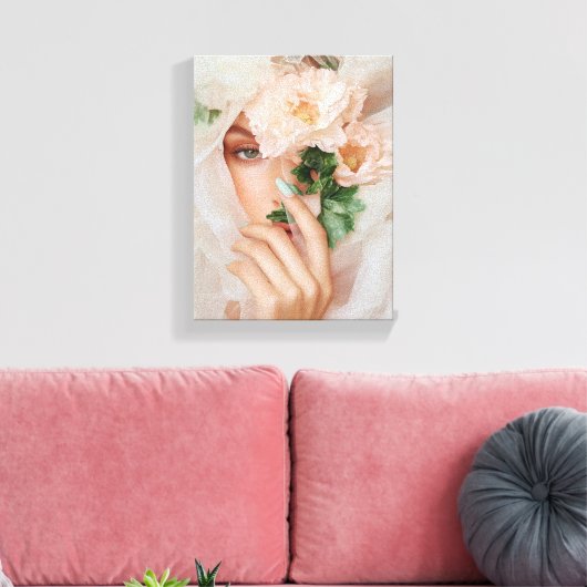 Digitale Gezichtskunst - Futuristisch Abstract Por Canvas Afdruk (Insitu (Woonkamer))