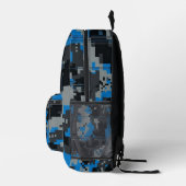 Digitale Glitch Camo Rugzak - Aangepaste Naam Blau (Rechts)