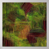 Digitale Glitch Geometrisch Stofpatroon Poster (Voorkant)