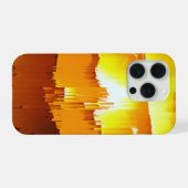 Digitale Glitch Zonsondergang Horizon iPhone Hoesje (Achterkant horizontaal)