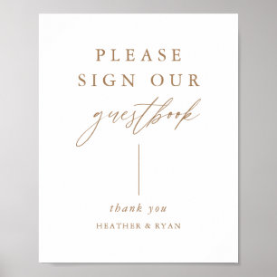Digitale Gouden Calligrafie  Schrijf in ons gasten Poster