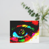 Digitale graffiti-oog briefkaart (Staand voorkant)