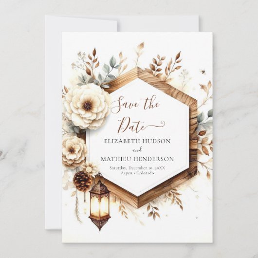 Digitale grillige rustieke bruiloft save the date (Voorkant)