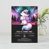 Digitale grillige wolf verjaardag kaart (Staand voorkant)